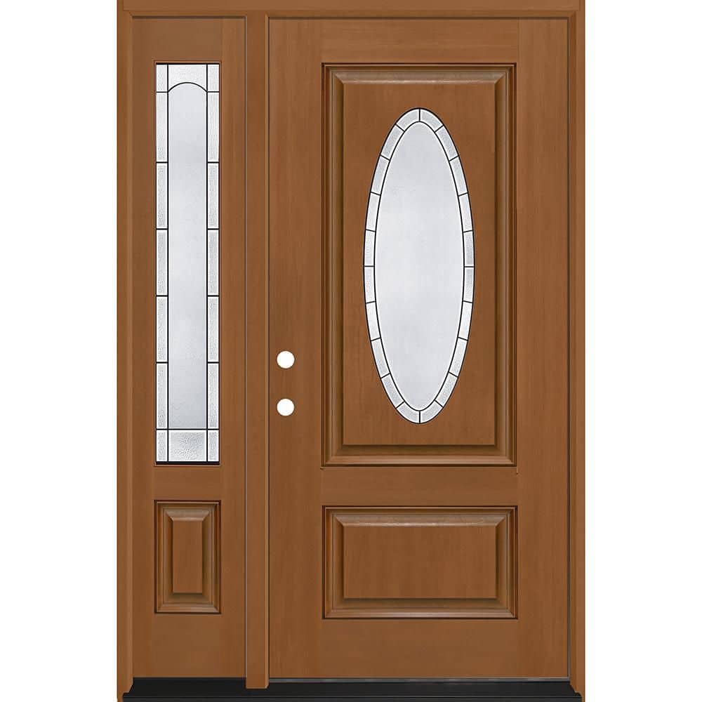 Regency 51 in. x 80 in. 3/4L Oval Empire Glass RHIS AutmnWh Mahogany Fiberglass Prehung Front Door w/12in-Full SL 4-9/16 price history on PriceWatchPro