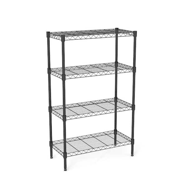 Nathan Metal Wire 4 Tier Adjustable Shelving Unit in Black (29.53 in. W x 13.78 in. D x 47.24 in. H)