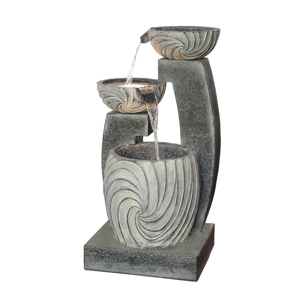 HI LINE GIFT LTD 3 Tiers Modern Cascading Water Fountain Outdoor With   Tabletop Fountains 79615 64 1000 