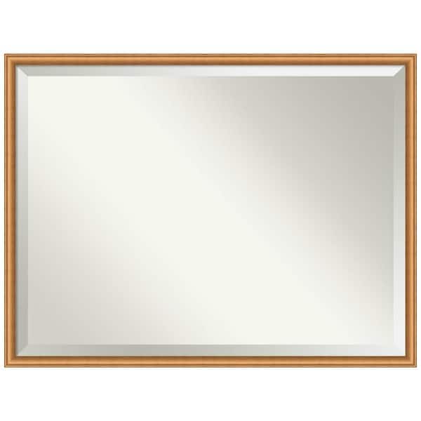 Amanti Art Salon Scoop Copper 42 in. x 32 in. Beveled Casual Rectangle Wood Framed Bathroom Wall Mirror in Bronze