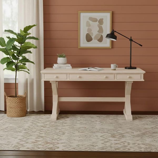 International Concepts 60 in. Rectangular Unfinished 3 Drawer Writing Desk with Keyboard Tray