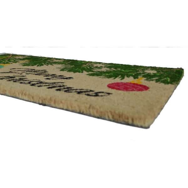 Geo Crafts G158 SNOWMEN 18 x 30 in. PVC Backed Coir Doormat, Let