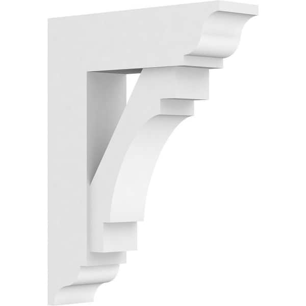 Ekena Millwork Standard Merced 3 in. W x 18 in. H x 14 in. D Signature Urethane Polyurethane Bracket With Traditional Ends