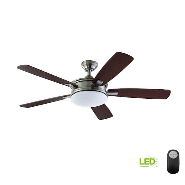 Home Decorators Collection Daylesford 52 in. LED Indoor Brushed Nickel Ceiling Fan with Light Kit and Remote Control