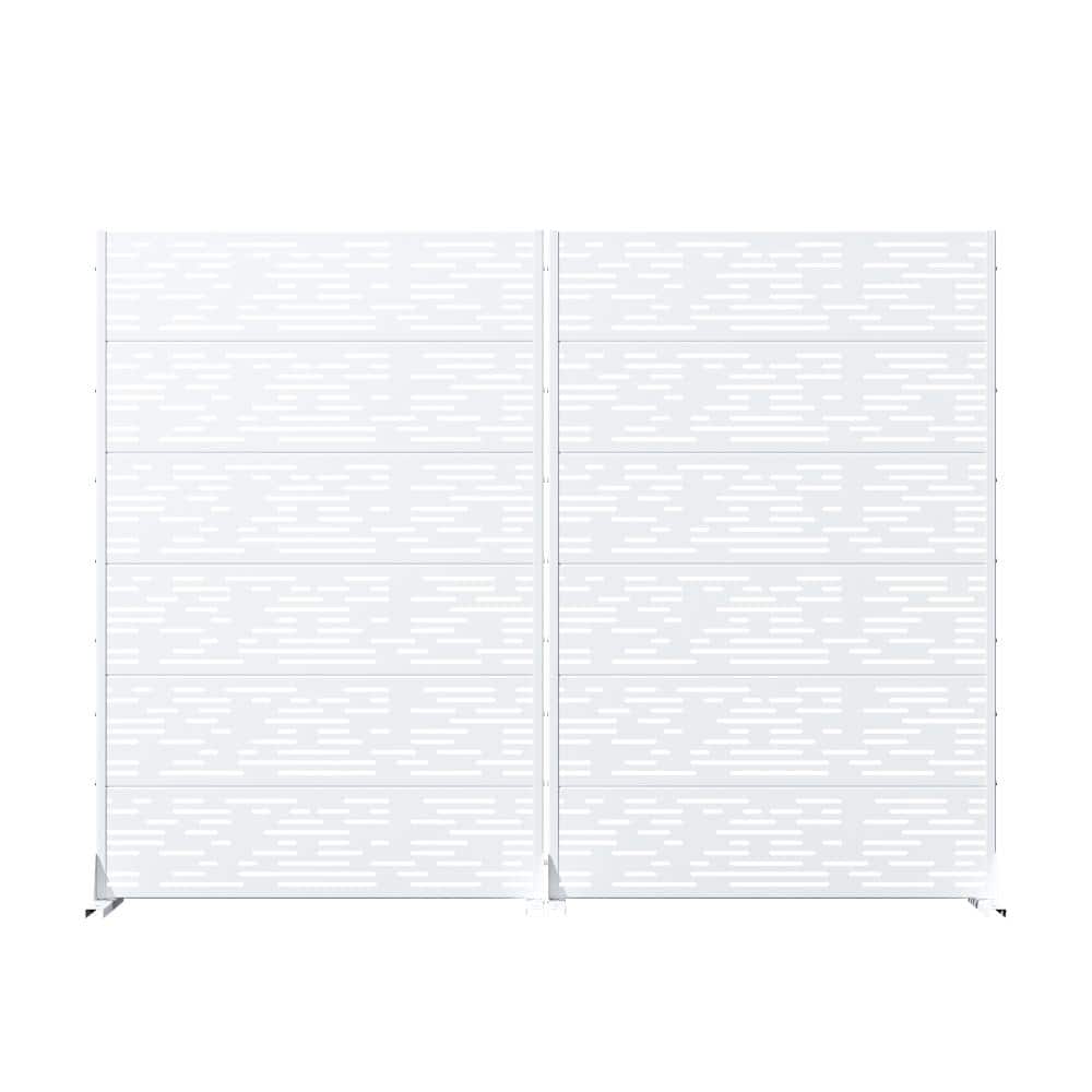 "72"" H x 47"" W White Outdoor Privacy Screen, Freestanding Metal Fence Panel & Divider for Patio & Garden (Set of 2)" price history on PriceWatchPro