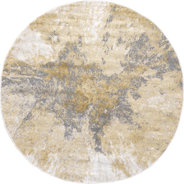 nuLOOM Cyn Contemporary Abstract Gold 5 ft. x 5 ft. Area Rug