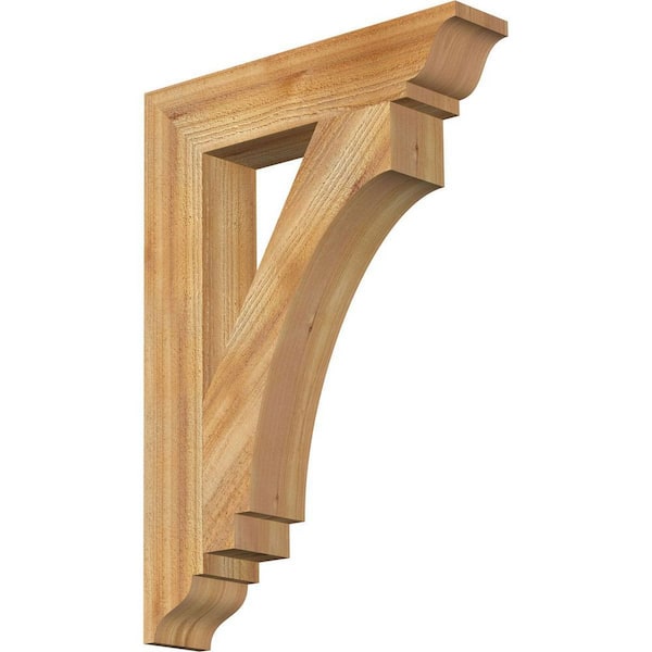 Ekena Millwork 4 in. x 28 in. x 20 in. Western Red Cedar Imperial Traditional Rough Sawn Bracket