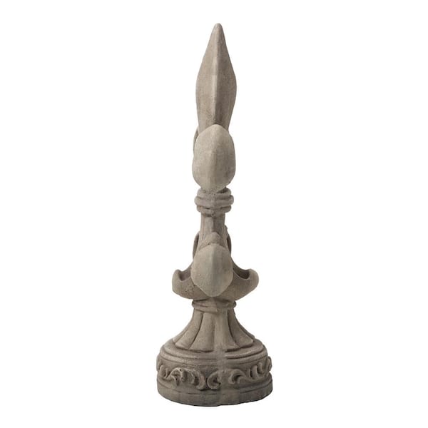 Glitzhome 27.25 in. H MGO Standing Fleur De Lis Garden Statue