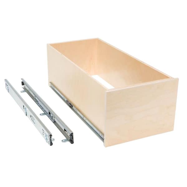 Slide-A-Shelf Made-To-Fit 8 in. Tall Box Slide-Out Shelf, 6 in. to 30 in. Wide, Full-Extension, Poly-Finished Birch