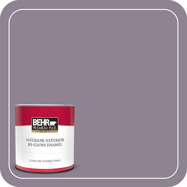 BEHR PREMIUM PLUS 1 qt. #670F-5 Gothic Amethyst Hi-Gloss Enamel Interior/Exterior Paint & Primer