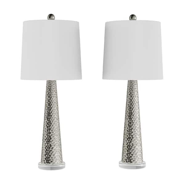 Lavish Home 30 25 In Metallic Silver, Home Depot Table Lamps Sets
