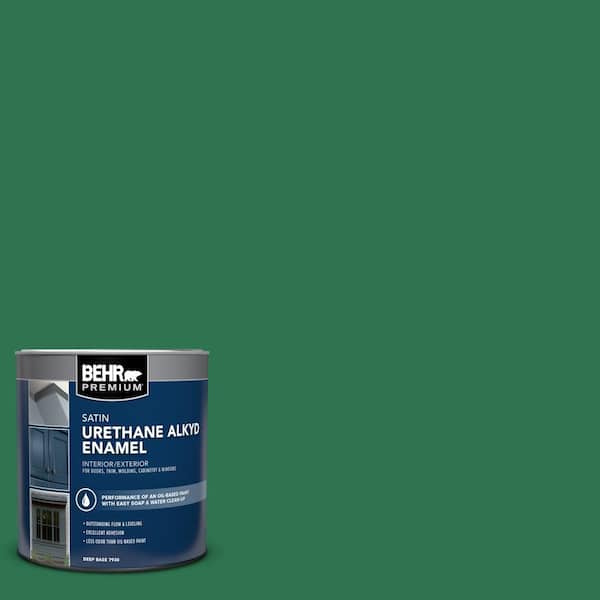 BEHR PREMIUM 1 qt. #P420-7 Crown Jewel Satin Enamel Urethane Alkyd Interior/Exterior Paint