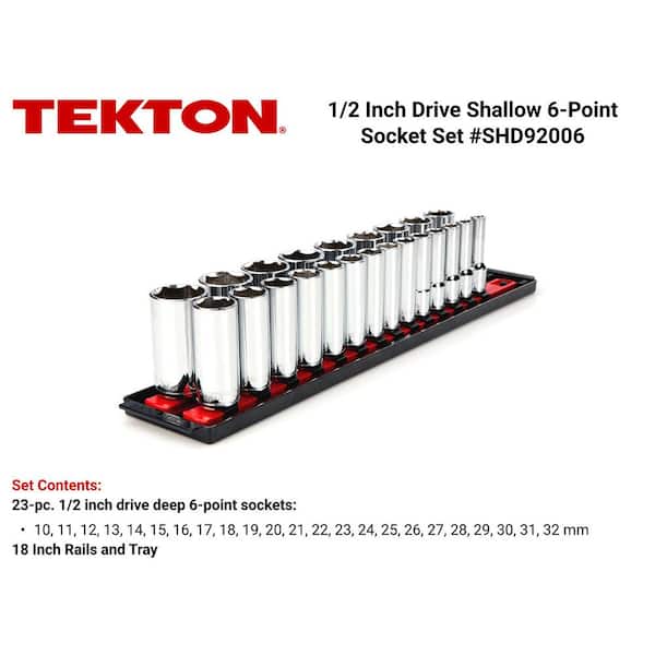 1/2 in. Drive Deep 6-Point Socket Set (23-Piece)
