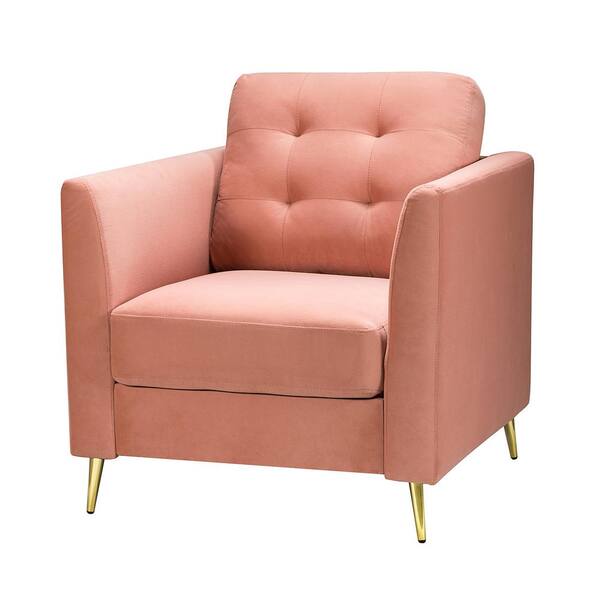 JAYDEN CREATION Selma Pink Club Chair with Metal Legs