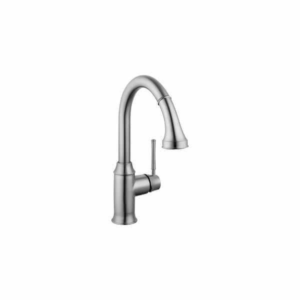 Talis C Single Handle Pull Down Sprayer Kitchen Faucet with QuickClean in Stainless Steel Optic