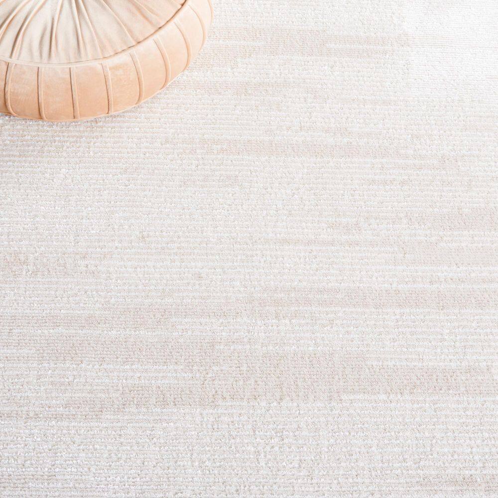 Ivory Beige Hand-Knotted Synthetic Area Rug 5'3" x 7'6"