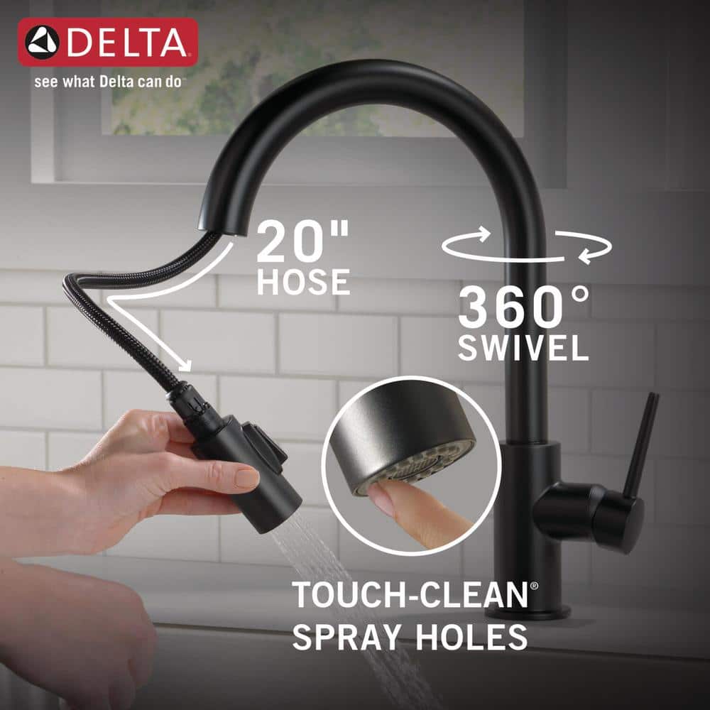 Matte Black Stainless Steel Pull-Down Kitchen Faucet