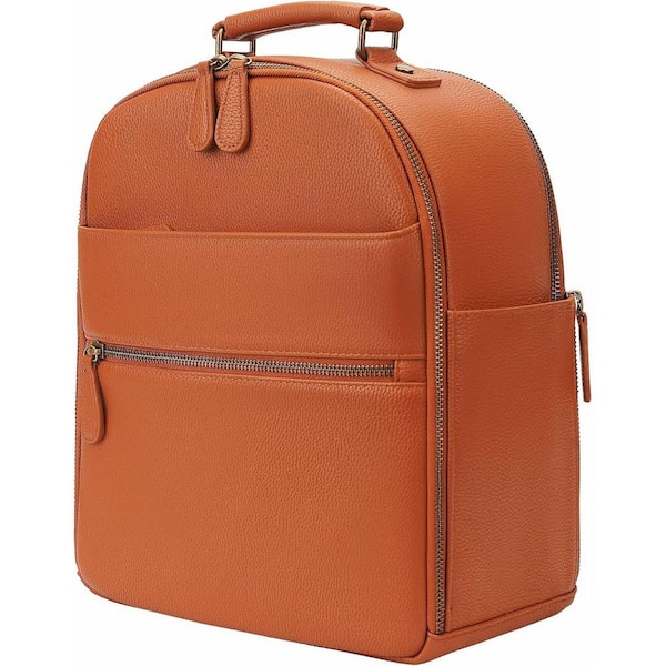 Camera Backpack Classic PU Leather Professional for Photographers with 11 In.Pad Compartment Small 10L Brown