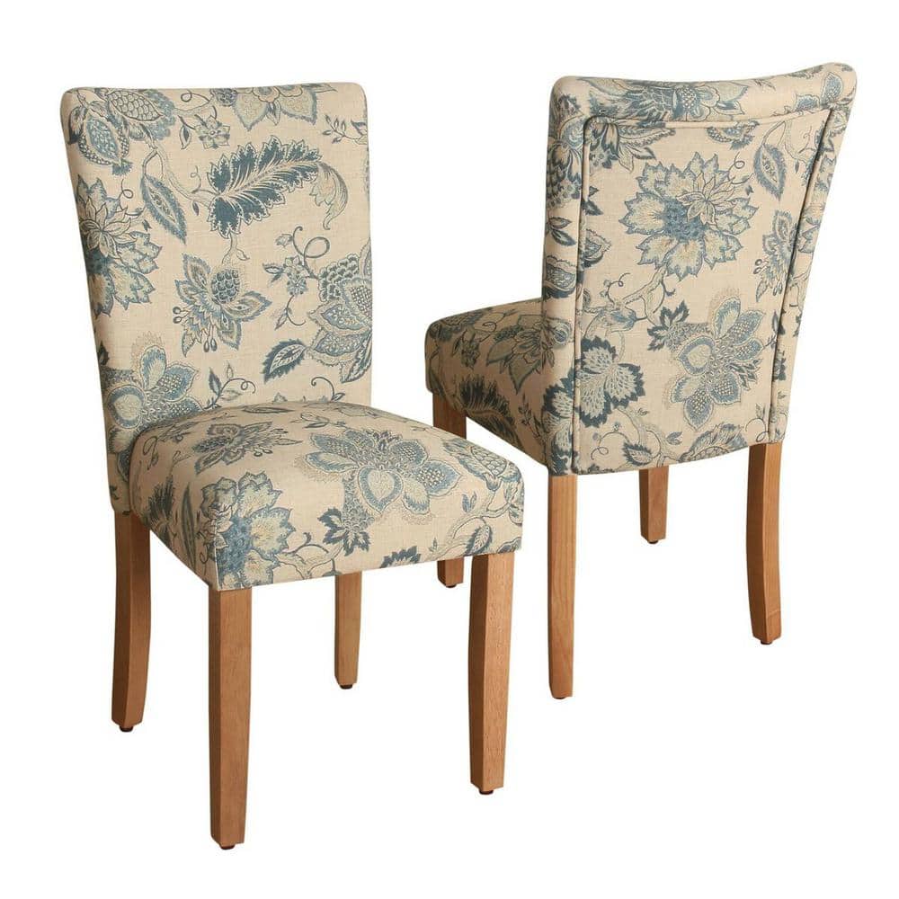 Lexie Vintage Indigo Linen Upholstered Parsons Side Chair Set