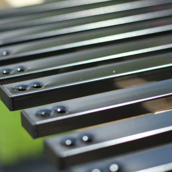 NUVO IRON 1/2 in. x 1 in. x 32 in. Black Galvanized Steel Rectangle Fence Rail Balusters (10-Pack)
