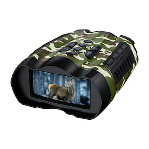 4K 3.5 in. Large Display Camouflage Green Night Vision Binoculars with Accessories