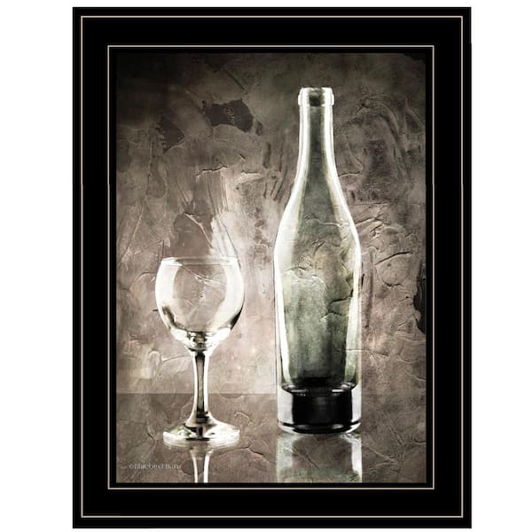 HomeRoots Charlie Moody Gray Wine Glass Still Life 1-Piece Framed Wall Art 19 in. x 15 in.
