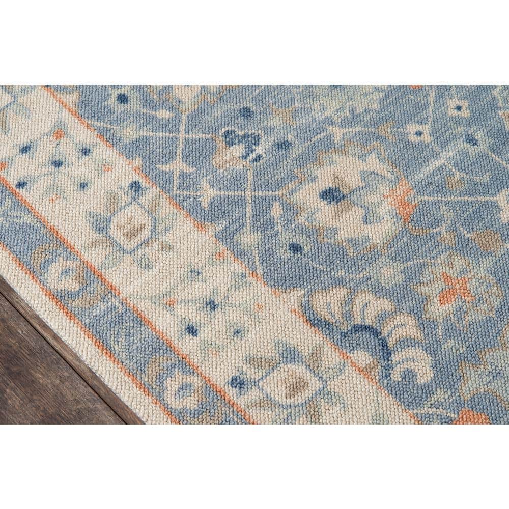 Elysian Medallion 9'9" x 12'6" Blue Wool Blend Area Rug