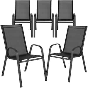 Brazos Series Stackable Metal Outdoor Chair with Flex Comfort Material (Set of 5)