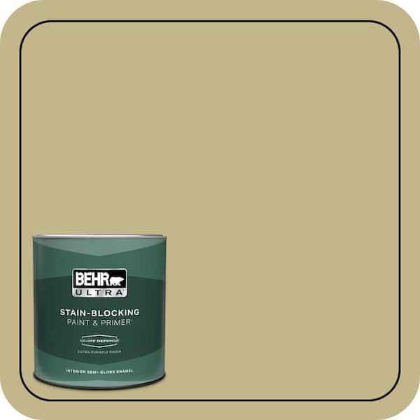 BEHR ULTRA 1 qt. #BIC-27 Modish Moss Extra Durable Semi-Gloss Enamel Interior Paint & Primer