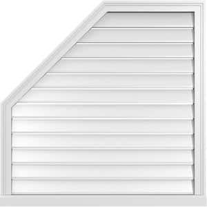 38 in. x 38 in. Octagonal Surface Mount PVC Gable Vent: Functional with Brickmould Sill Frame