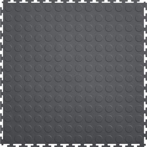 Coin 1.71 ft. Width x 1.71 ft. Length Dark Gray PVC Garage Flooring