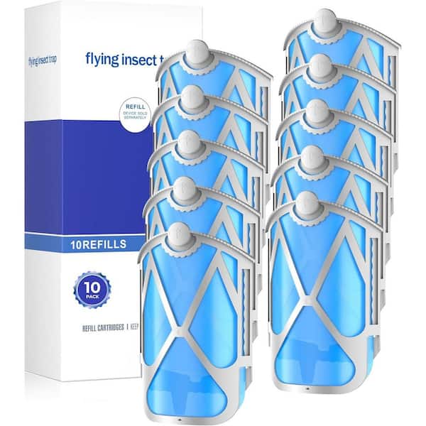 Upgraded High-Stick Adhesive Refills Cartridges Trap, Safe and Capture Flying Pests Compatible w/ Indoor Light, 10-Pack