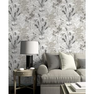 Meadow Grey Wild Flowers Matte Non-Pasted Peelable Paper Wallpaper