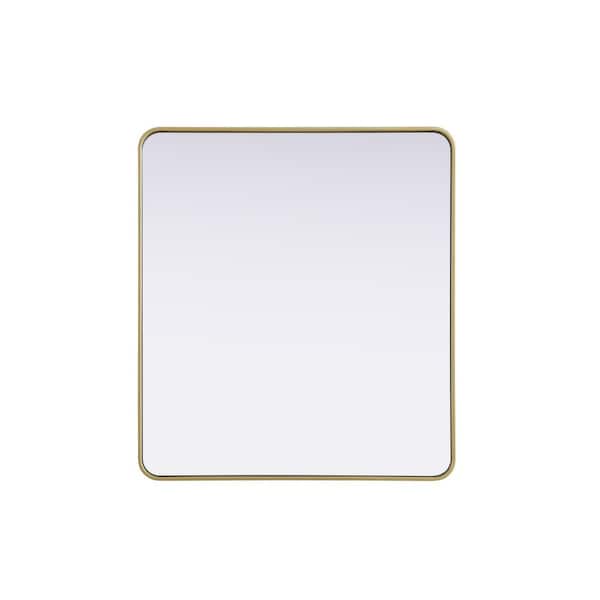 Unbranded Timeless Home Brass 36 in. W x 40 in. H Contour Wall Mirror
