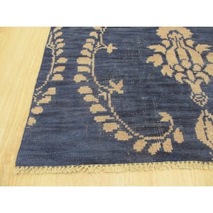 Blue 6 ft. x 9 ft. Hand-Knotted Wool Traditional Royal Area Rug