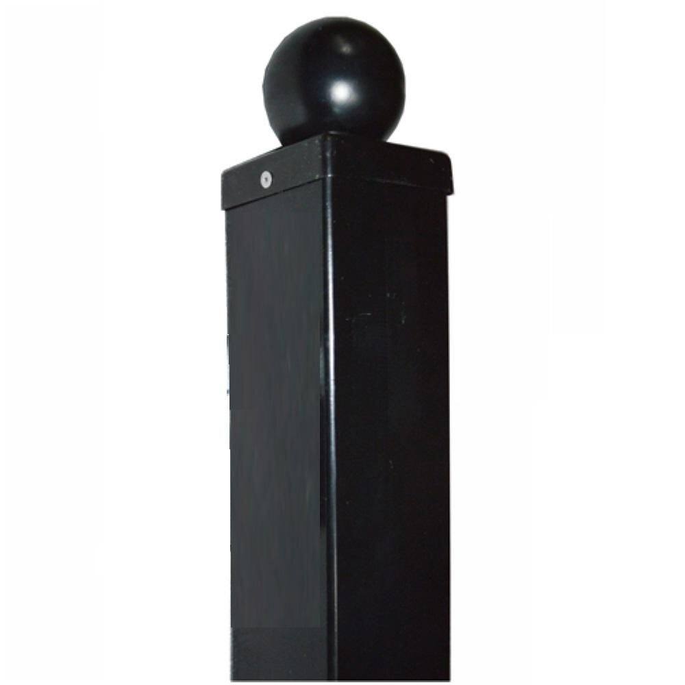 ALEKO Black Steel 10 ft Gate Post with Ball Finial