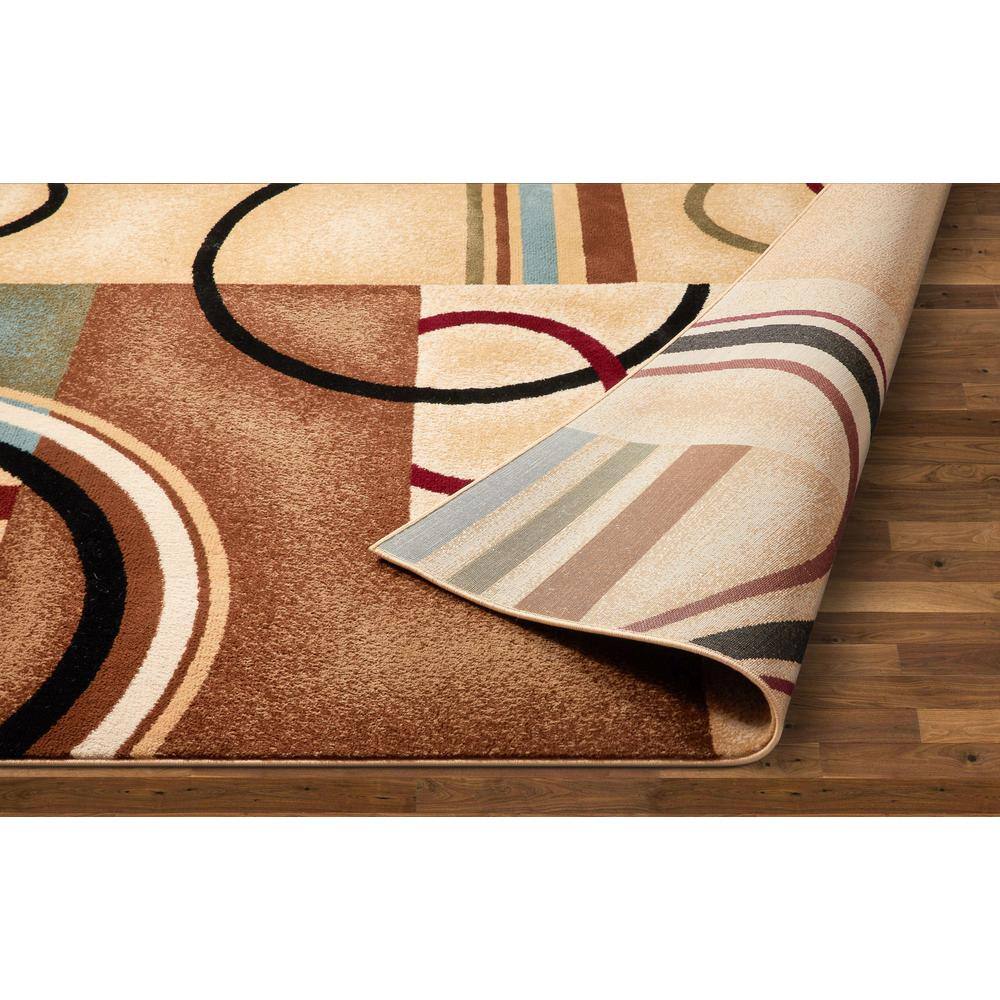 Ivory Geometric Patterned Synthetic Runner Rug 2'3" x 7'3"