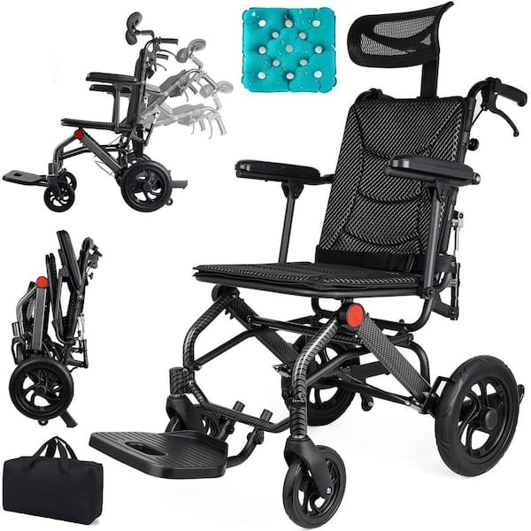 Folding Transit Transport Wheelchairs for Adults and Seniors, Lightweight Aluminum Wheelchair for Elderly