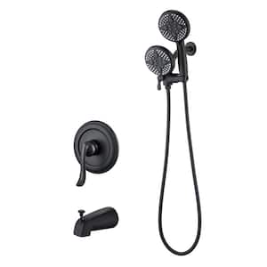 Single-Handle 24-Spray Tub and Shower Faucet Handheld Combo with 5 in. Shower Head in Matte Black (Valve Included)