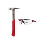 22 oz. Milled Face Framing Hammer and Clear Safety Glasses Anti-Scratch Lenses