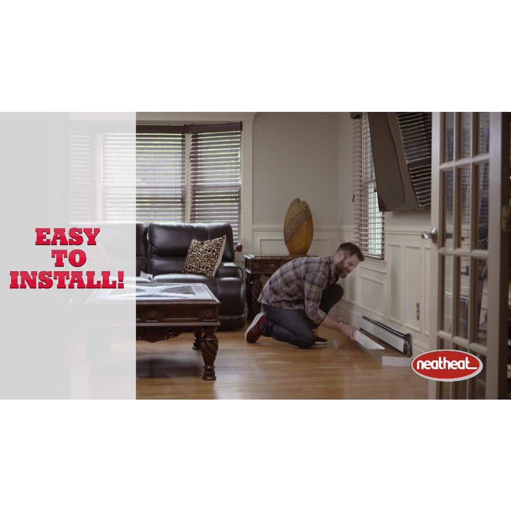 Tall White Polymer Baseboard Heater Cover, 4 ft