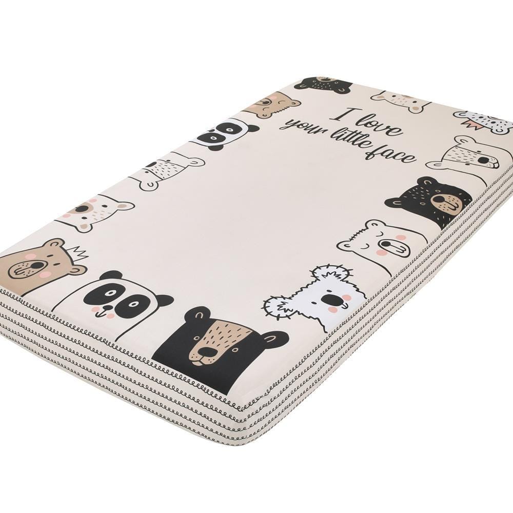 NoJo White Graphic Cotton Crib Sheet 7373003P - The Home Depot