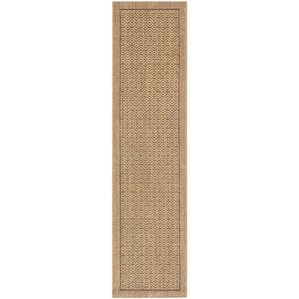 SAFAVIEH Palm Beach Natural 2 ft. x 8 ft. Speckled Border Runner Rug ...