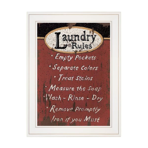 Charlie Laundry Rules Framed Art 1-Piece Framed Wall Art 19 in. x 15 in.
