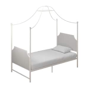 Monarch Hill Clementine White Canopy Twin Size Frame Bed