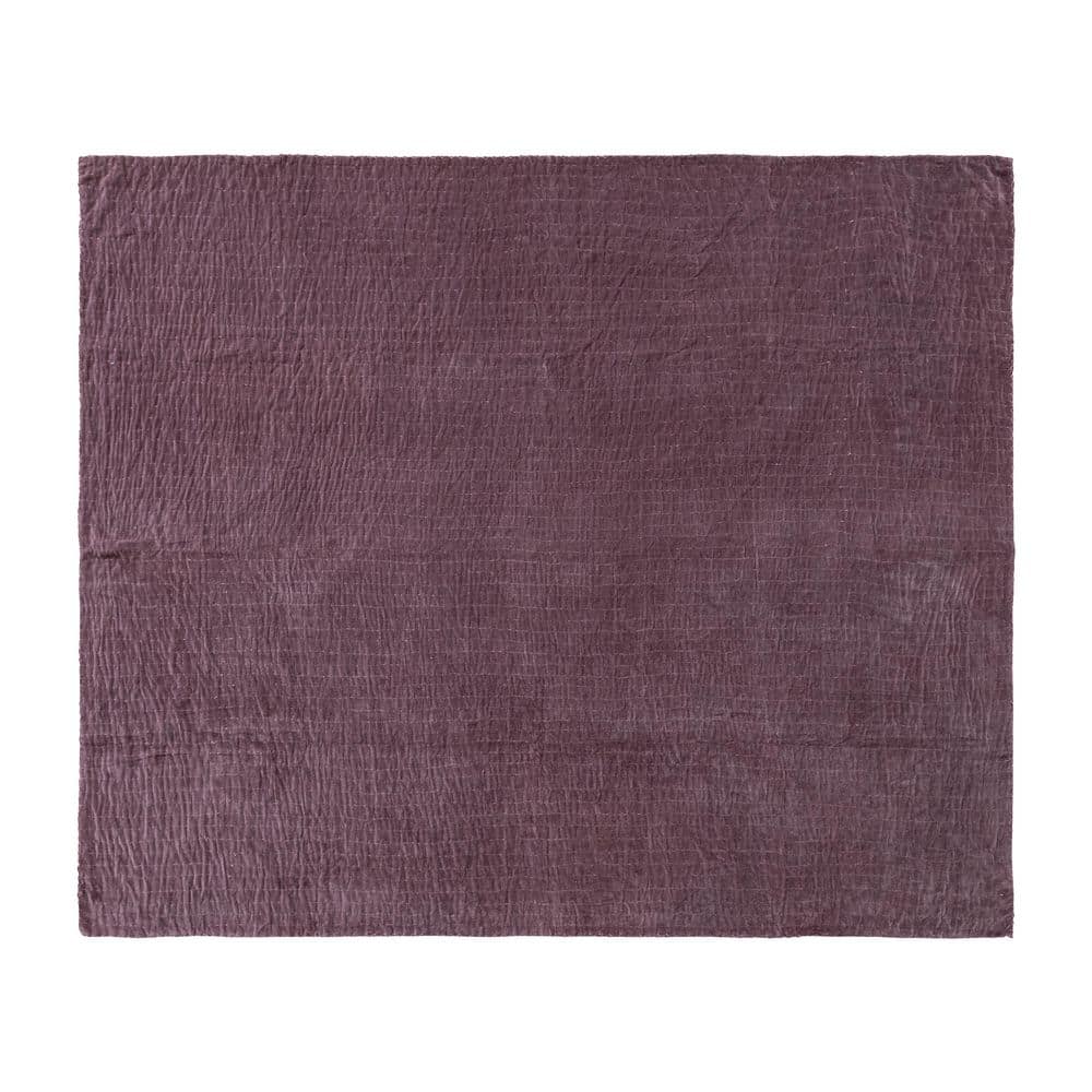 Purple Cotton Velvet Throw Blanket