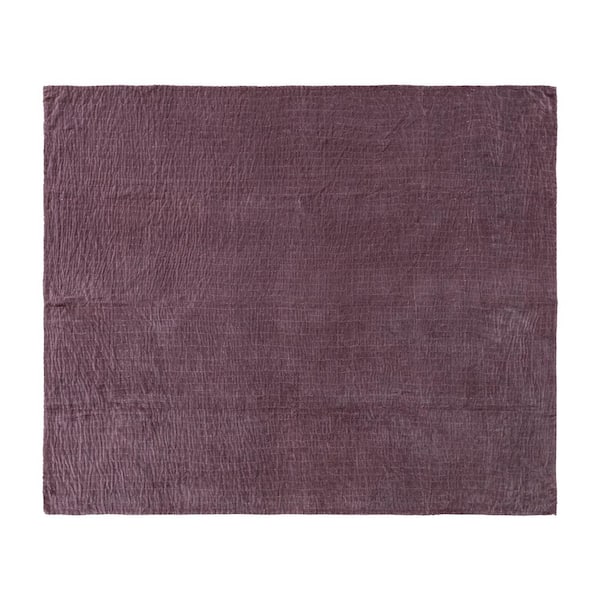 Purple Cotton Velvet Throw Blanket