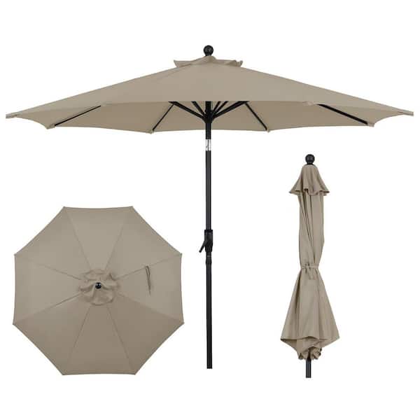 9 double vented patio umbrella with tilt AE Outdoor 9 ft. Patio Umbrella with Auto-Tilt and Crank Lift-Double Vented  Canopy, Wind-Resistant Ribs, UV/Water-Resistance UA030A-9FT-BEIGE