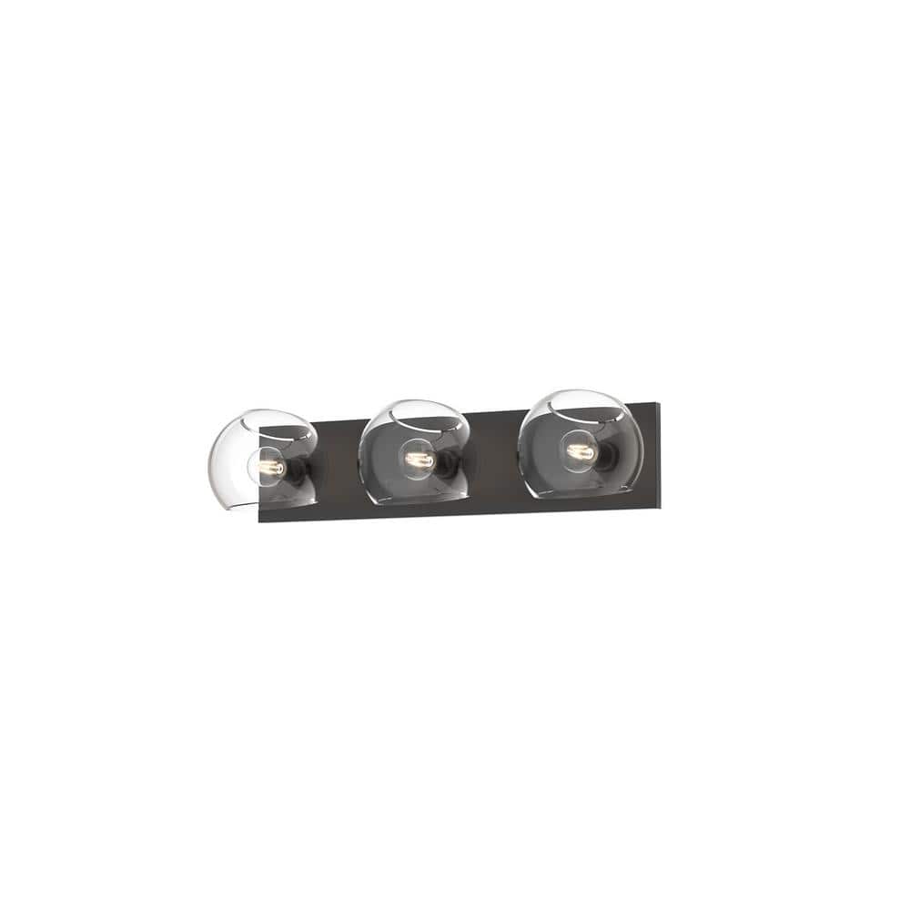 Willow Dimmable Black Metal Vanity Light with Customizable Glass