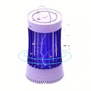 1-Piece Indoor/Outdoor Purple Light Mosquito Trap, Electric Mosquito Killer Bug Zappet with Fan Suction, White